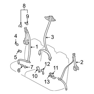 Toyota OE - Restraint Systems - Rear Seat Belts (3rd Row Seat)