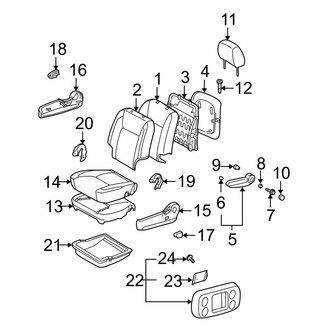Toyota OE - Seats & Tracks - Front Seat Components (Passenger Seat, W/O Fold Flat, W/O Side Air Bag)