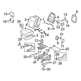 Toyota OE - Seats & Tracks - Front Seat Components (Passenger Seat, W/O Power Seat, W/O Side Air Bag)