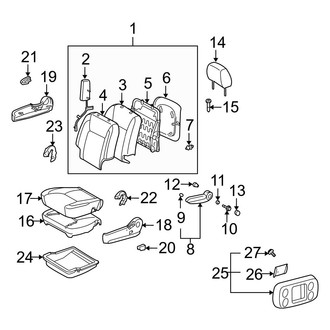 Toyota OE - Seats & Tracks - Front Seat Components (Passenger Seat, W/O Fold Flat, With Side Air Bag)