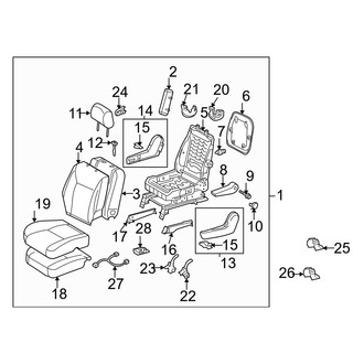 Toyota OE - Seats & Tracks - Front Seat Components (Passenger Seat, W/O Fold Flat, W/O Pwr, With Side Air Bag)
