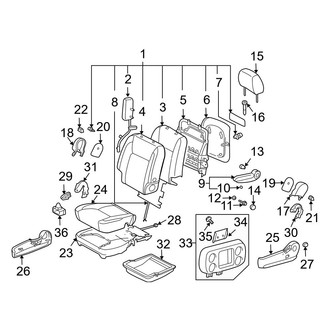 Toyota OE - Seats & Tracks - Front Seat Components (Passenger Seat, With Fold Flat, With Side Air Bag)