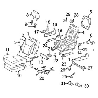 Toyota OE - Seats & Tracks - Front Seat Components (Passenger Seat, W/O Side Air Bag, With Pwr Seat)