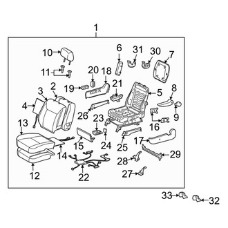 Toyota OE - Seats & Tracks - Front Seat Components (Passenger Seat, With Pwr Seat, With Side Air Bag)