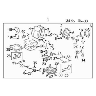 Toyota OE - Seats & Tracks - Front Seat Components (Passenger Seat, With Fold Flat, W/O Pwr, With Side Air Bag)