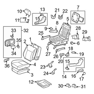 Toyota OE - Seats & Tracks - Front Seat Components (Driver Seat, W/O Power Seat, W/O Side Air Bag)