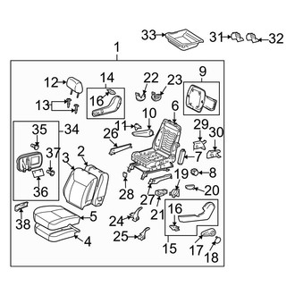 Toyota OE - Seats & Tracks - Front Seat Components (Driver Seat, W/O Power Seat, With Side Air Bag)