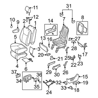Toyota OE - Seats & Tracks - Front Seat Components (Driver Seat, W/O Side Air Bag, With Power Seat)