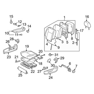 Toyota OE - Seats & Tracks - Front Seat Components (Driver Seat, With Side Air Bag)