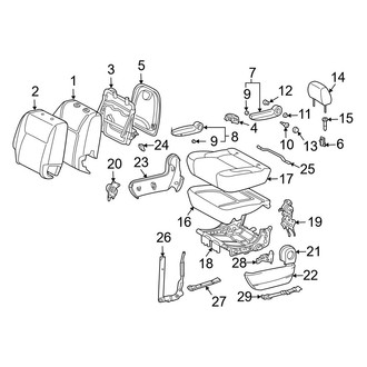 Toyota OE - Seats & Tracks - Rear Seat Components (7 Passenger, 2nd Row, Right Side Seat)