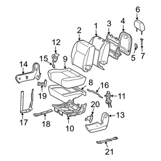 Toyota OE - Seats & Tracks - Rear Seat Components (8 Passenger, 2nd Row, Right Side Seat)