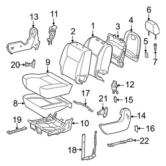 Toyota OE - Seats & Tracks - Rear Seat Components (8 Passenger, 2nd Row, Left Side Seat)