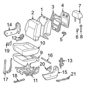 Toyota OE - Seats & Tracks - Rear Seat Components (8 Passenger, 2nd Row, Center Seat)