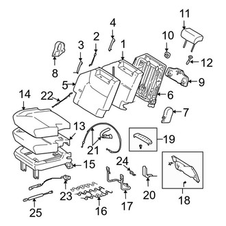 Toyota OE - Seats & Tracks - Rear Seat Components (3rd Row, Right Side Seat, W/O Power Seat)
