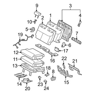 Toyota OE - Seats & Tracks - Rear Seat Components (3rd Row, Left Side Seat, With Power Seat)