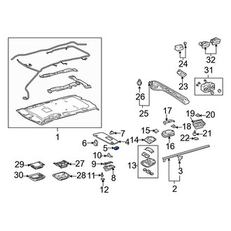 Toyota OE - Left Sun Visor Cover