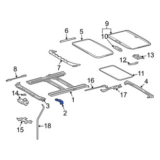 Toyota OE - Front Sunroof Guide Rail Bracket