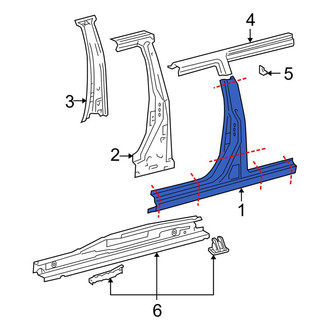 Toyota OE - Left Body B-Pillar and Rocker Panel