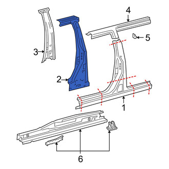 Toyota OE - Left Body B-Pillar Reinforcement
