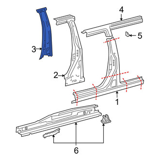 Toyota OE - Left Inner Body B-Pillar