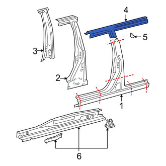 Toyota OE - Right Roof Side Rail