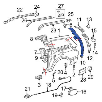 Toyota OE - Left Body D-Pillar Reinforcement