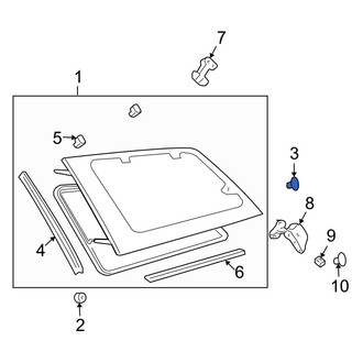 Toyota OE - Quarter Panel Glass Latch Clip