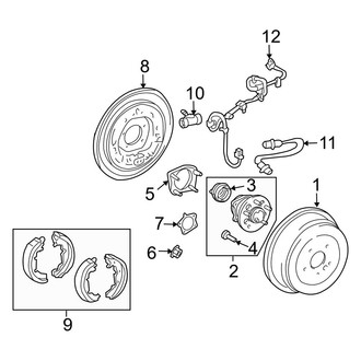 Toyota OE - Rear Suspension - Brake Components (Rear Drum Brakes FWD)