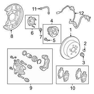 Toyota OE - Rear Suspension - Brake Components (Rear Disc Brakes FWD)