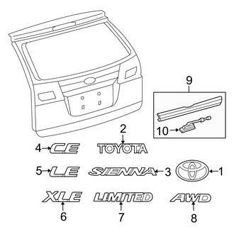 Toyota OE - Lift Gate - Exterior Trim