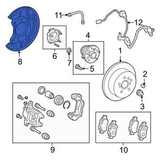 Toyota OE - Rear Right Brake Backing Plate