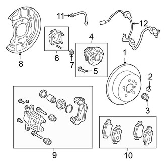 Toyota OE - Rear Suspension - Brake Components (Rear Disc Brakes AWD)