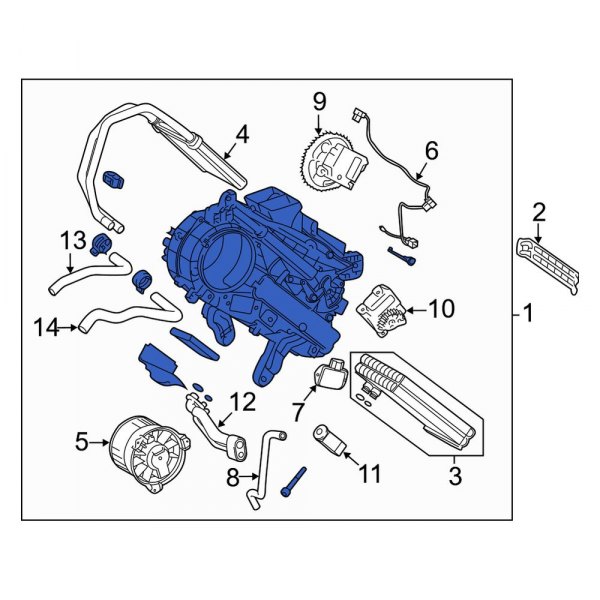 A/C Evaporator Core and Case Assembly