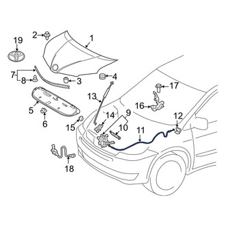 Toyota OE - Front Hood Release Cable