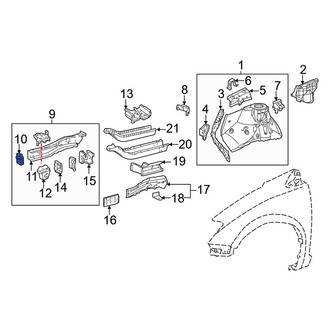 Toyota OE - Front Left Bumper Impact Bar Bracket