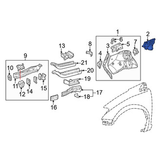 Toyota OE - Left Fender Apron Seal