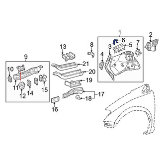 Toyota OE - Rear Left Fender Bracket