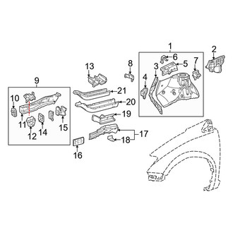Toyota OE - Fender - Structural Components & Rails