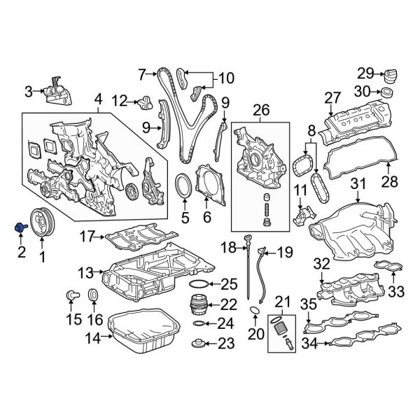 Engine Crankshaft Pulley Bolt