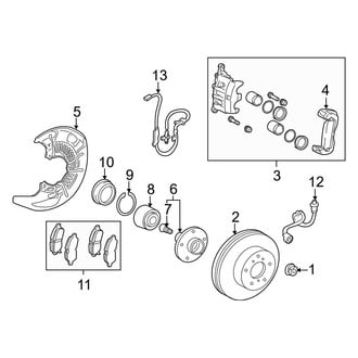 Toyota OE - Front Suspension - Brake Components (FWD)