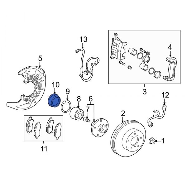 Toyota OE 4324648011 Wheel Bearing Dust Cap