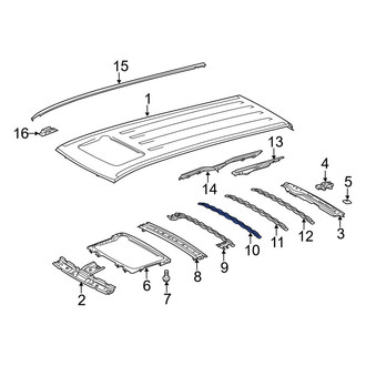 Toyota OE - Center Front Roof Bow