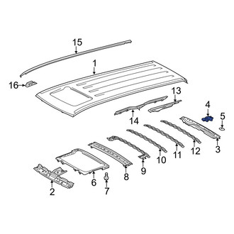 Toyota OE - Rear Left Roof Header Panel Bracket