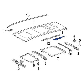 Toyota OE - Right Outer Roof Side Rail
