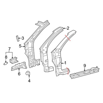 Toyota OE - Pillars, Rocker & Floor - Hinge Pillar