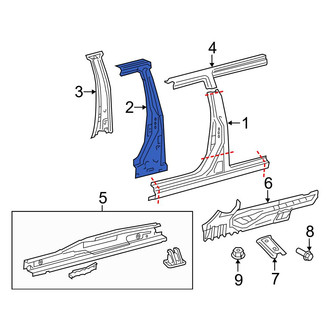 Toyota OE - Left Body B-Pillar Reinforcement