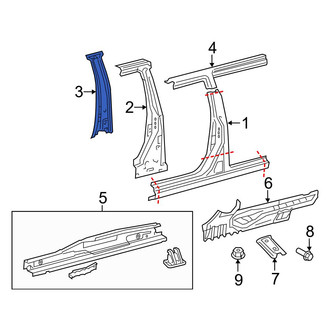 Toyota OE - Left Inner Body B-Pillar