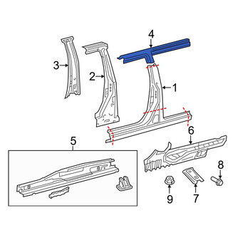 Toyota OE - Right Roof Side Rail