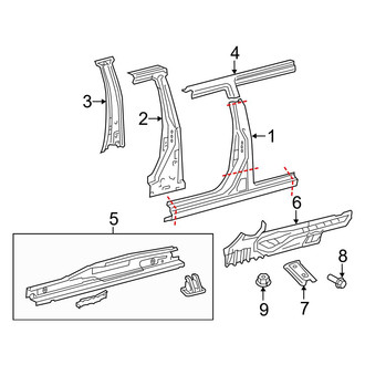 Toyota OE - Pillars, Rocker & Floor - Center Pillar & Rocker
