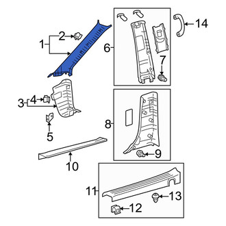 Toyota OE - Left Body A-Pillar Trim Panel
